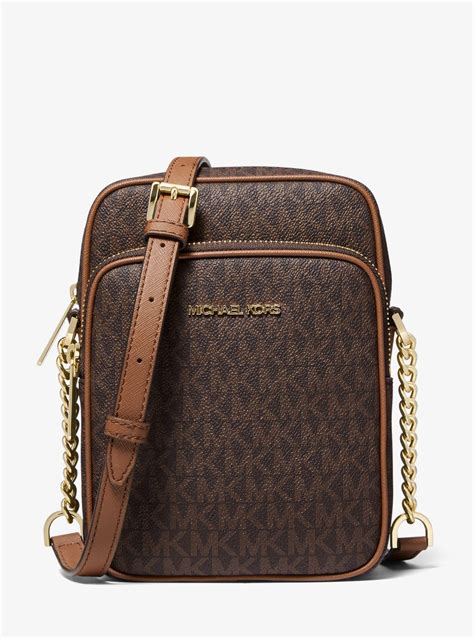 michael kors braun jet set travel|Jet Set Travel Medium Signature Logo Crossbody Bag .